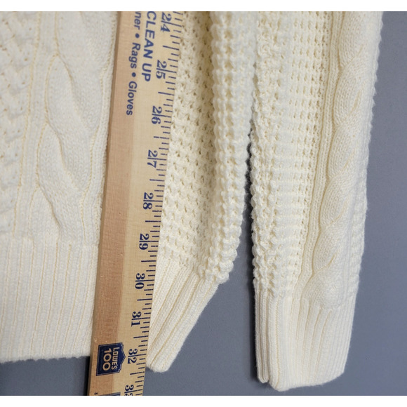 Sonoma Sweater Mens XXL Cream Ivory Cable Knit Pullover Crewneck Long Sleeves - Picture 11 of 16
